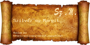 Szilvásy Margit névjegykártya