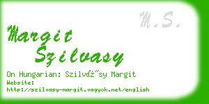 margit szilvasy business card